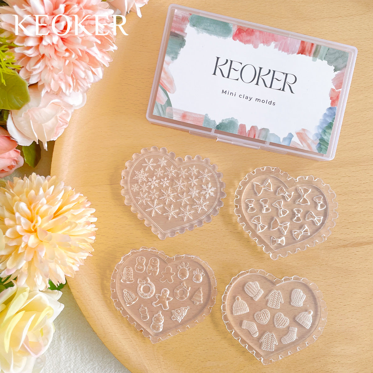 KEOKER Christmas Polymer Clay Molds (4PCS)