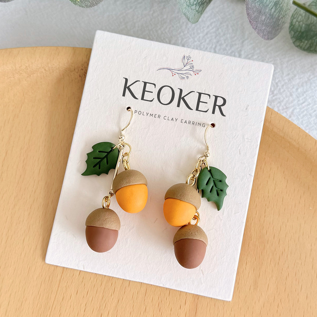 KEOKER Leaf Polymer Clay Earrings