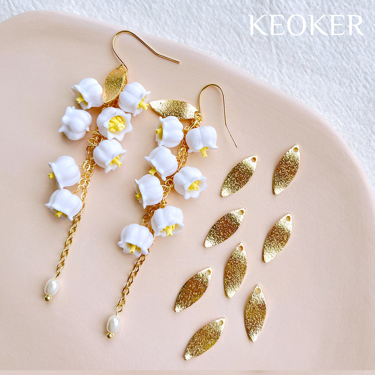 KEOKER 14K Gold Filled Leaf Charms(4PCS)