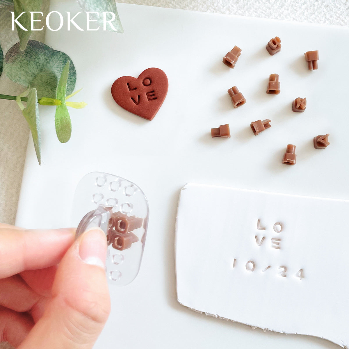 Keoker Number & Letter Stamps for Clay