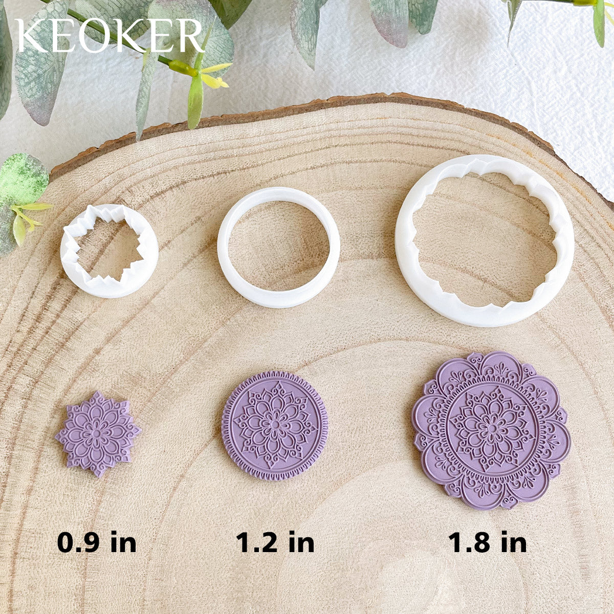 KEOKER Mandala Polymer Clay Cutters & Texture Mats For Clay