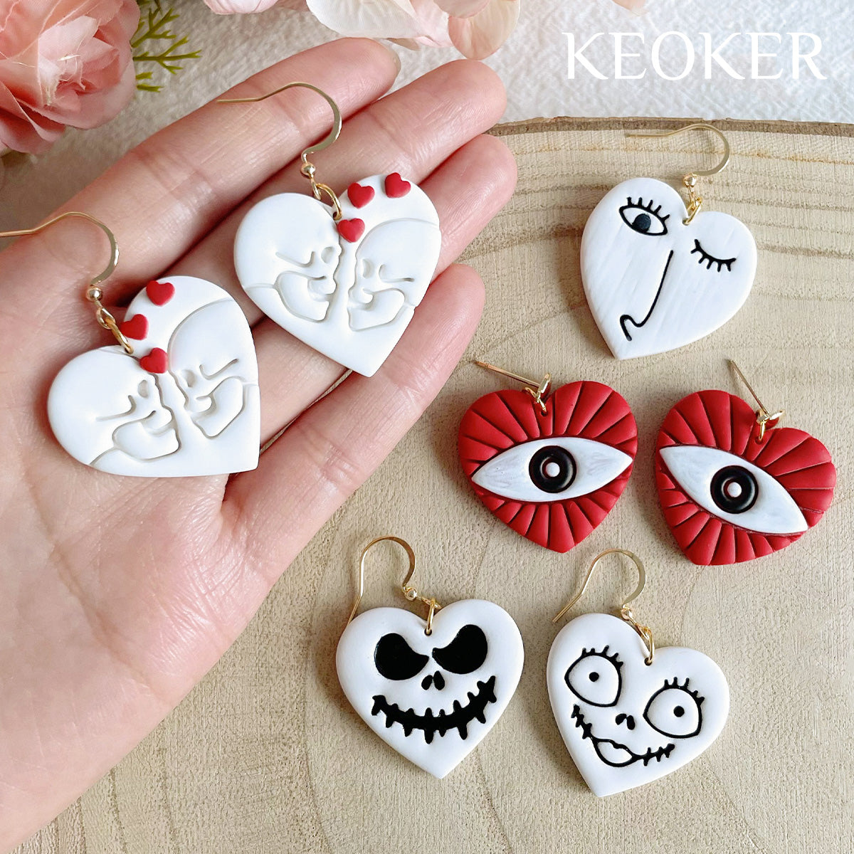 KEOKER Horror-Themed Valentines Day Clay Cutters(8 shapes)