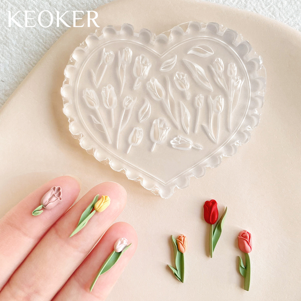 KEOKER Spring Polymer Clay Molds(4PCS)