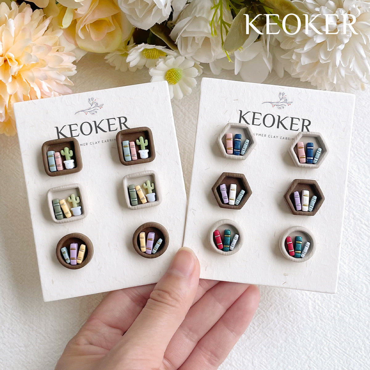 KEOKER Bookshelf Polymer Clay Cutters (8 Shapes)