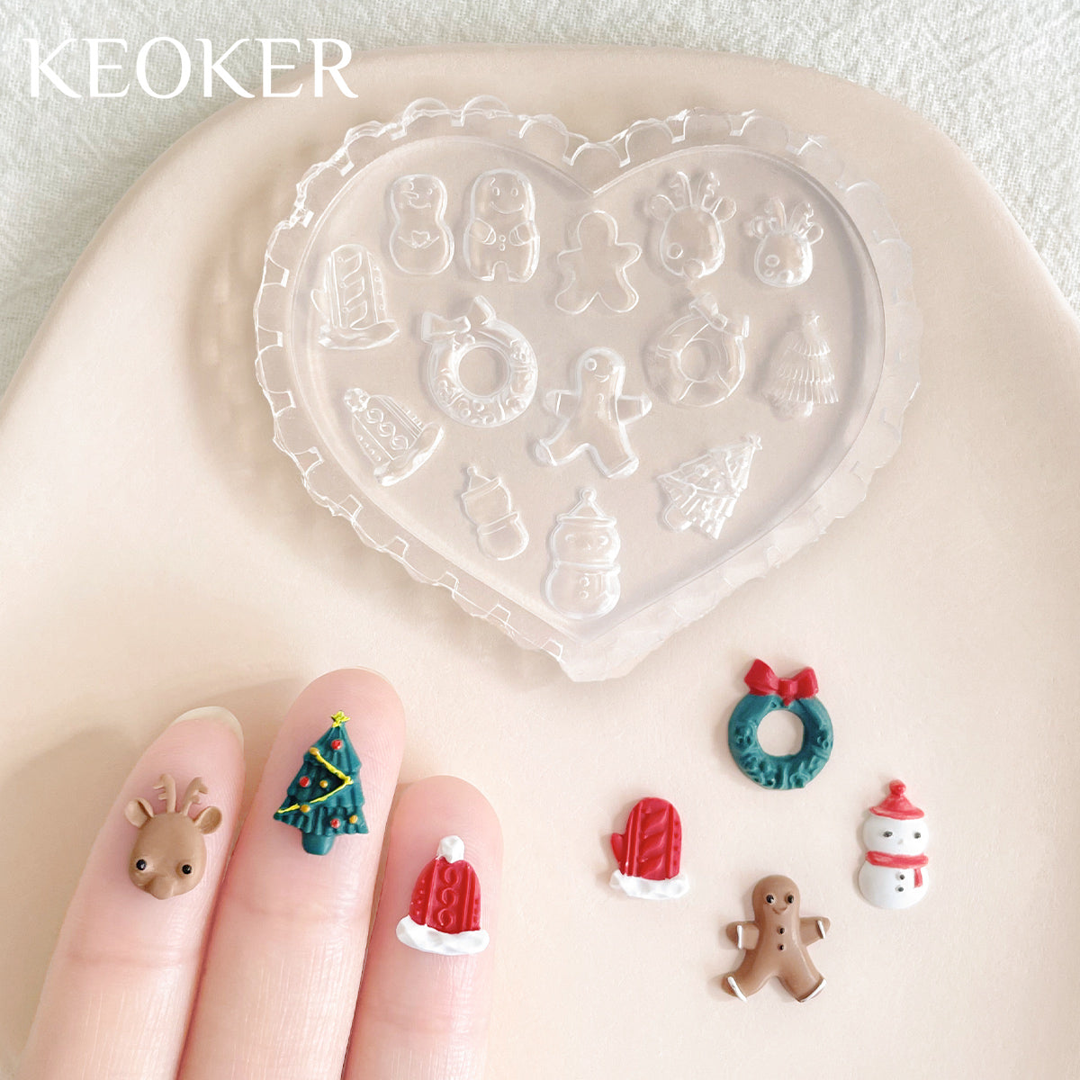 KEOKER Christmas Polymer Clay Molds (4PCS)