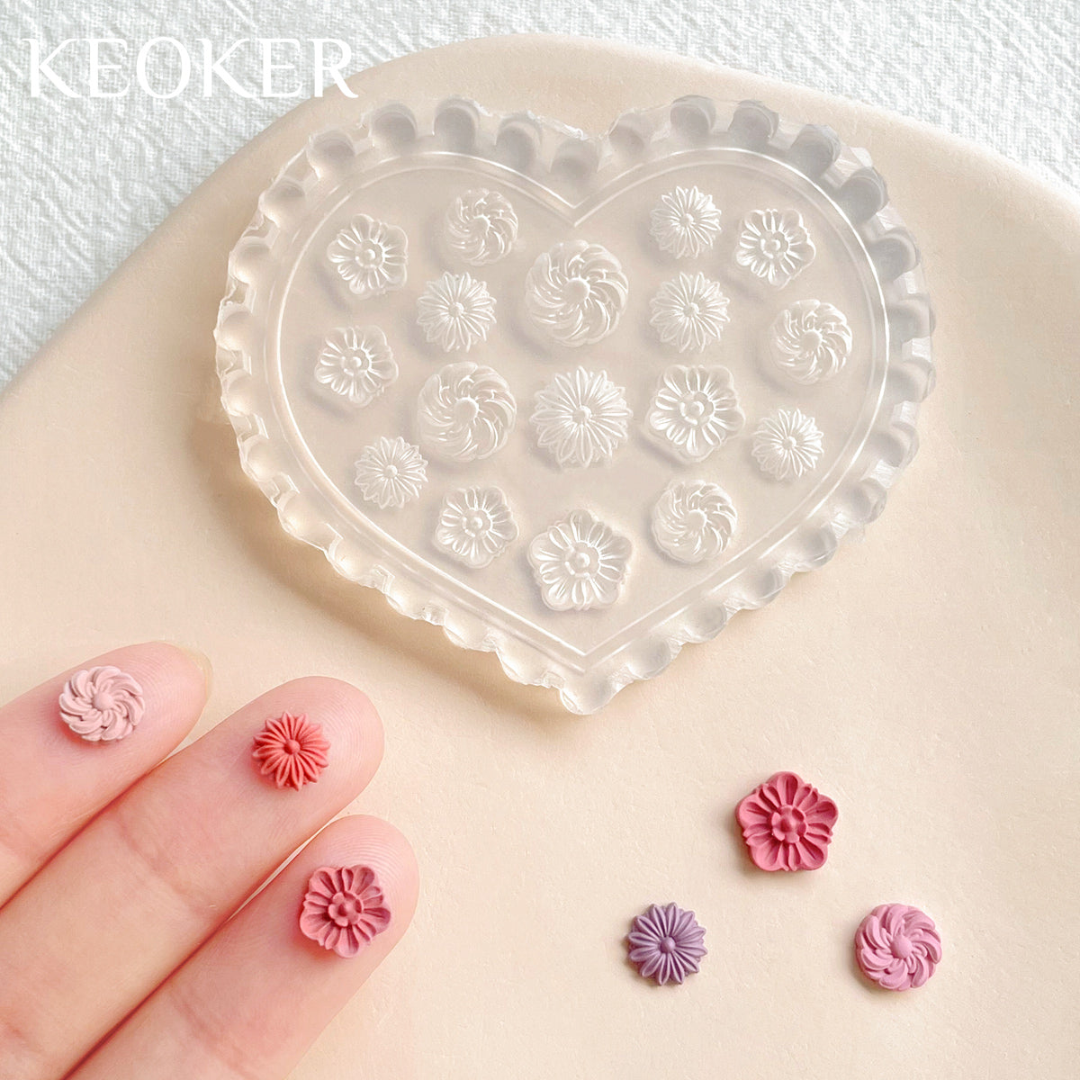 KEOKER Spring Polymer Clay Molds(8PCS)