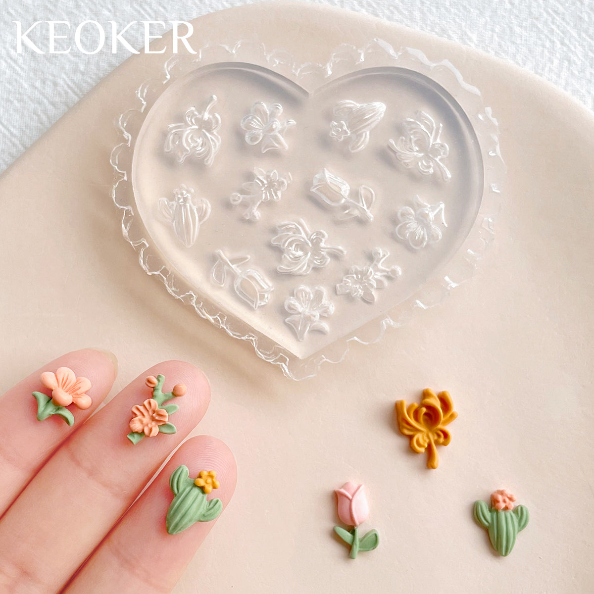 KEOKER Spring Polymer Clay Molds(8PCS)