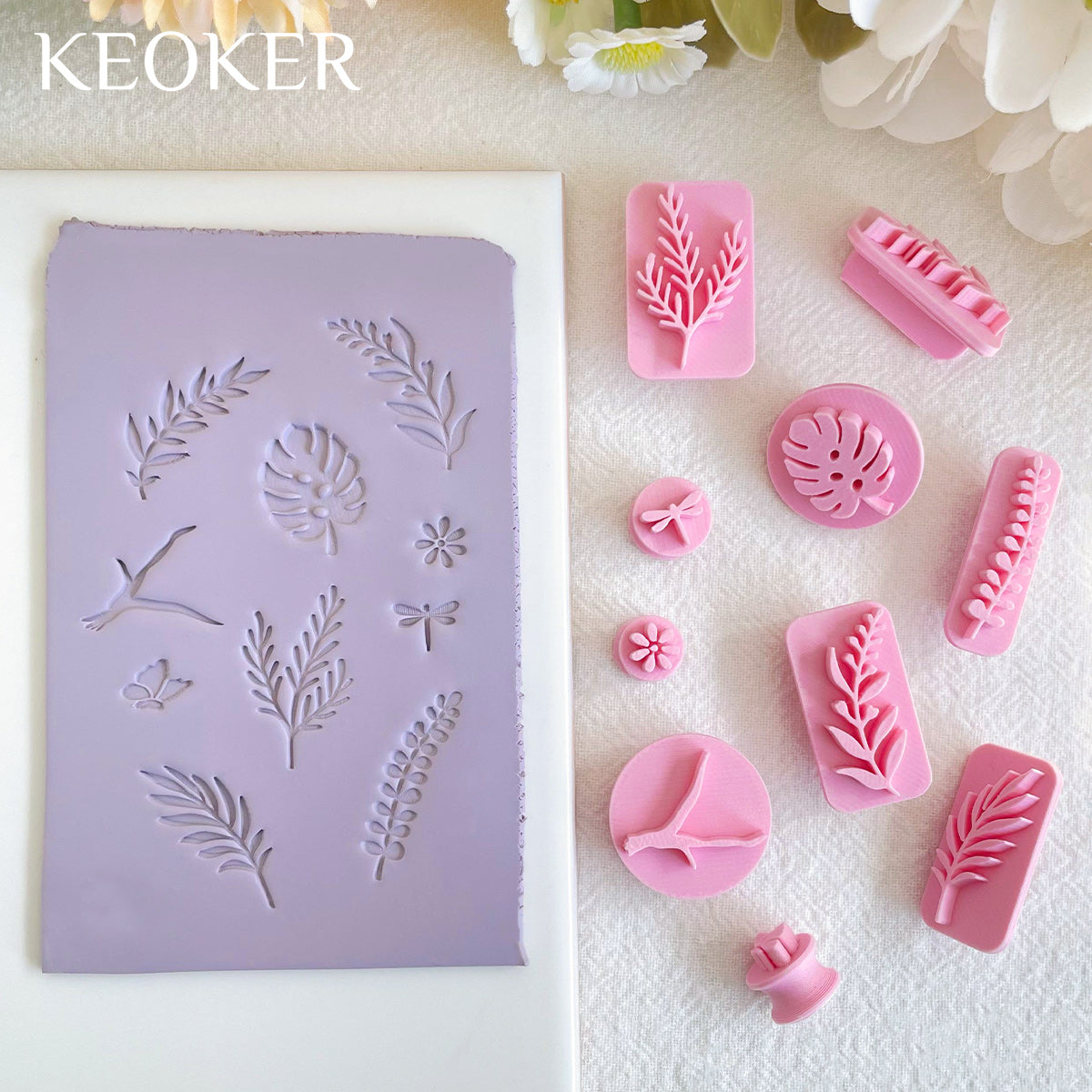 KEOKER Plant Clay Stamps