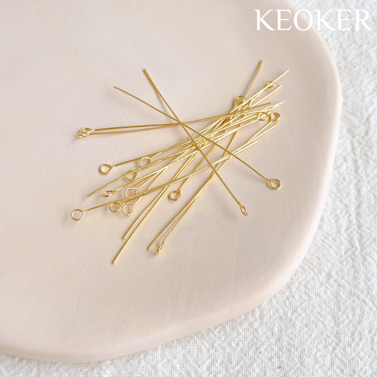 KEOKER 14K Gold Filled Eye Head Pins (50pcs)