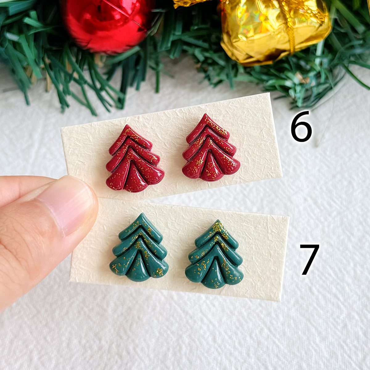 KEOKER Christmas Polymer Clay Stud Earrings