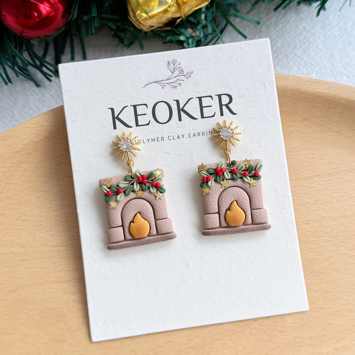 KEOKER Christmas Polymer Clay Earrings