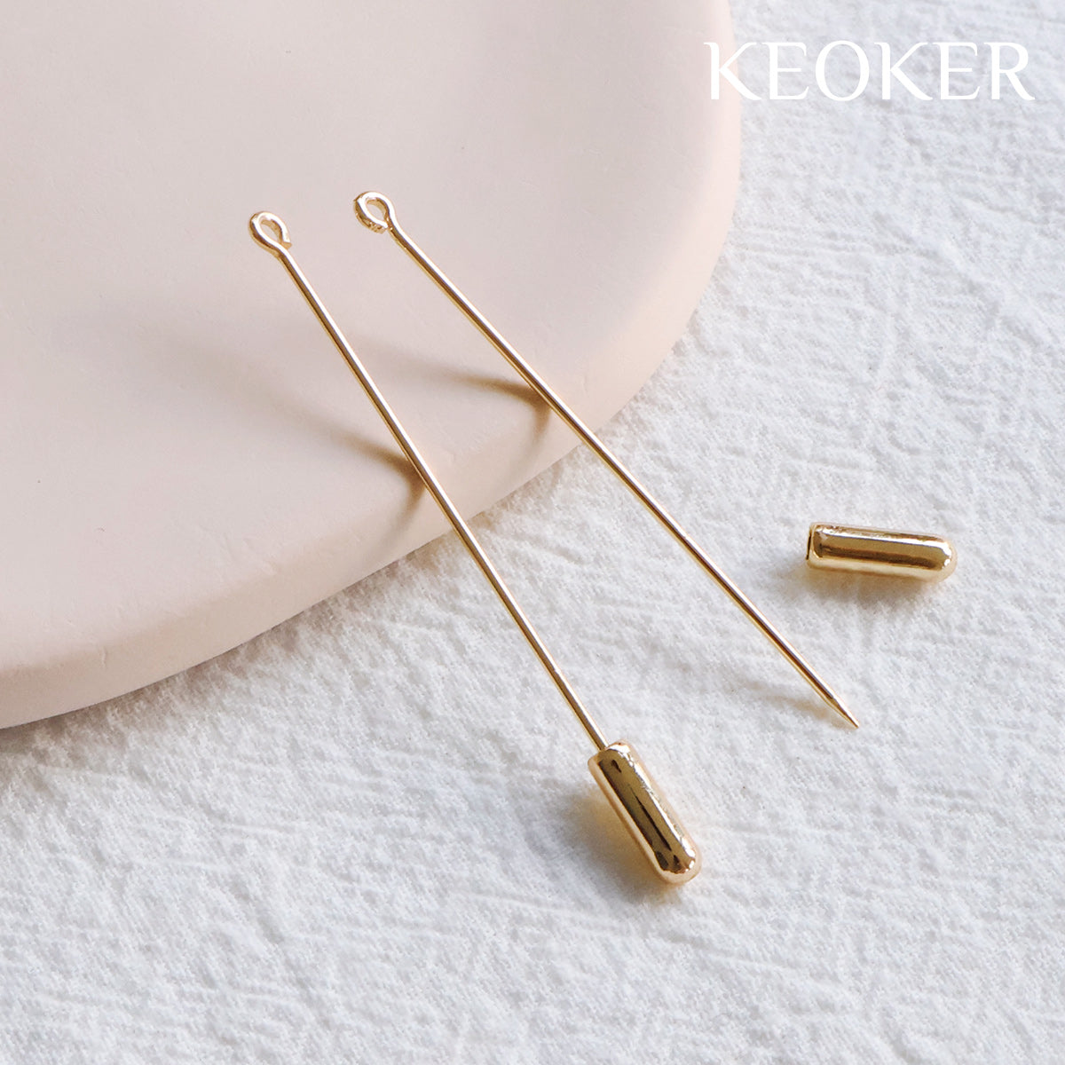 KEOKER 14K Gold Filled 55mm Eye Hole Needle Brooch (10 PCS)