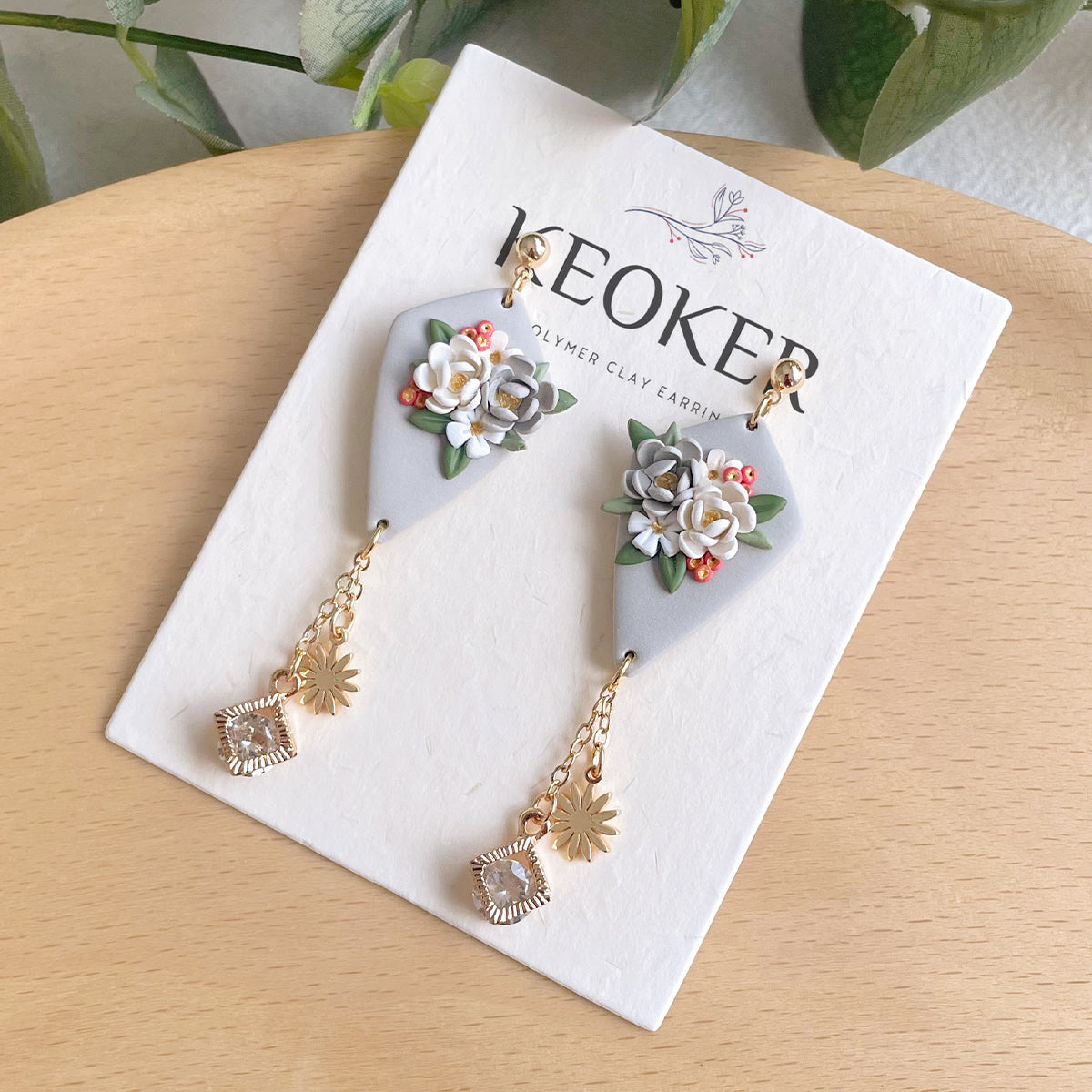 Pendientes de arcilla polimérica de primavera KEOKER