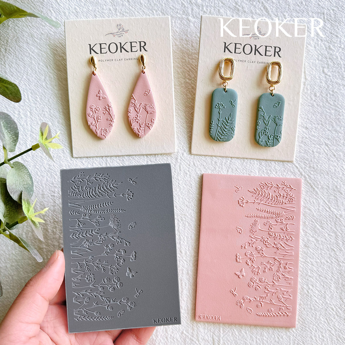 KEOKER Spring Polymer Clay Texture Sheets