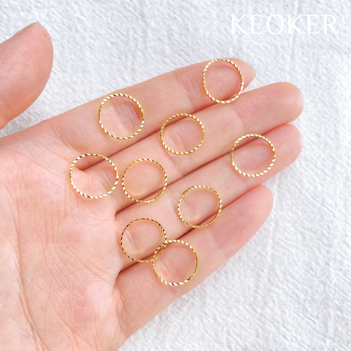 KEOKER 14K Gold Filled Textured Circle (20 PCS)