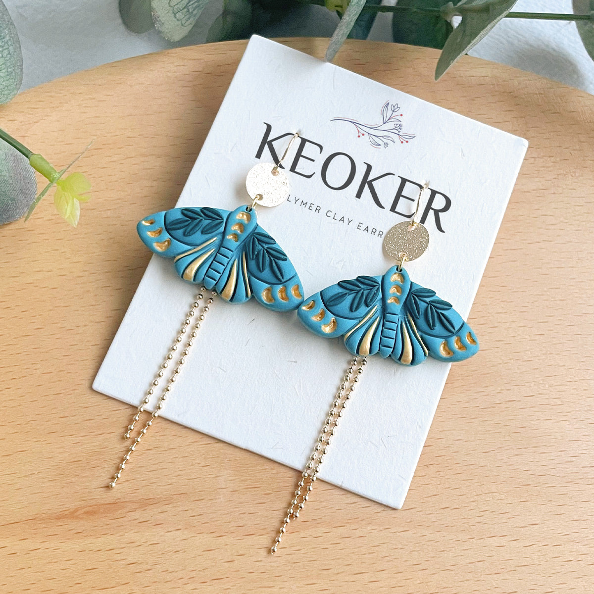 Pendientes de arcilla polimérica con forma de mariposa de KEOKER