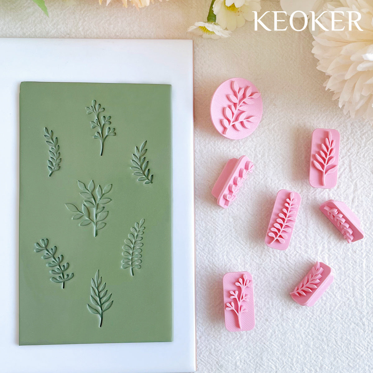 KEOKER Leaves Clay Stamps (7 Shapes)