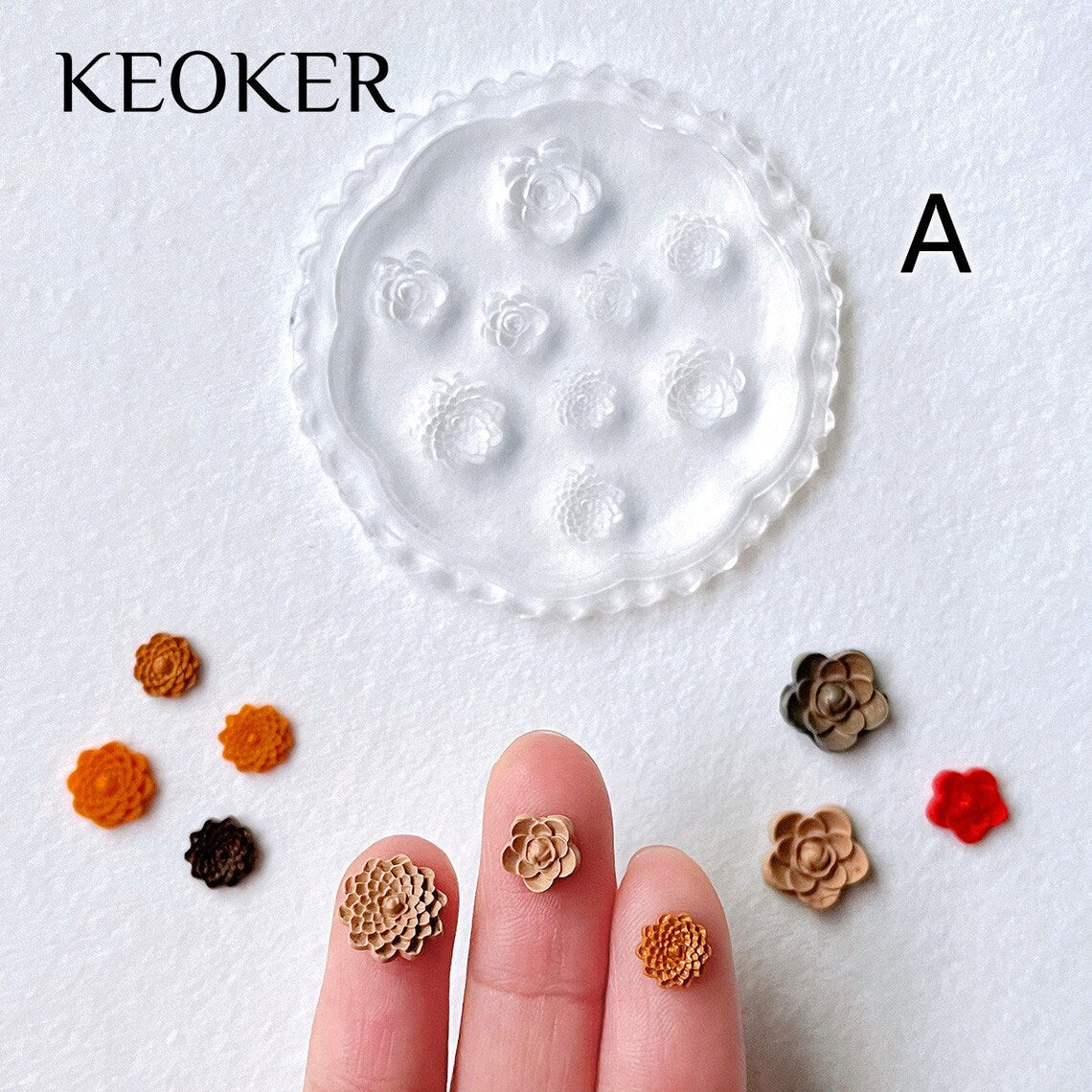 Moldes de arcilla polimérica con forma de mini flores de KEOKER (4 piezas)