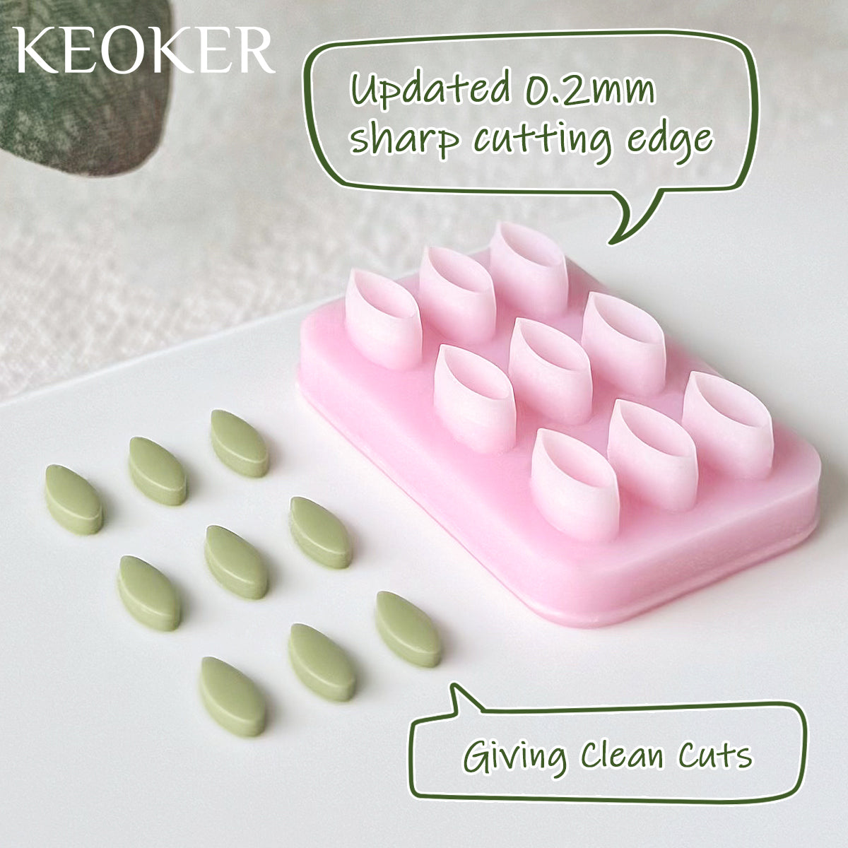 KEOKER Leaf Clay Cutters & Molds (7 Shapes & 2 molds)