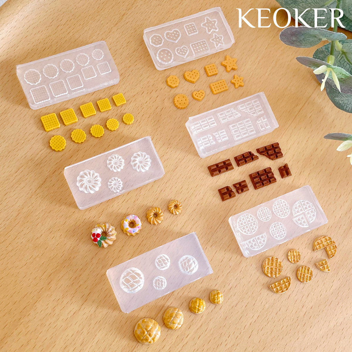 KEOKER Dessert & Bread Polymer Clay Molds and Charcuterie Boards Clay Cutters