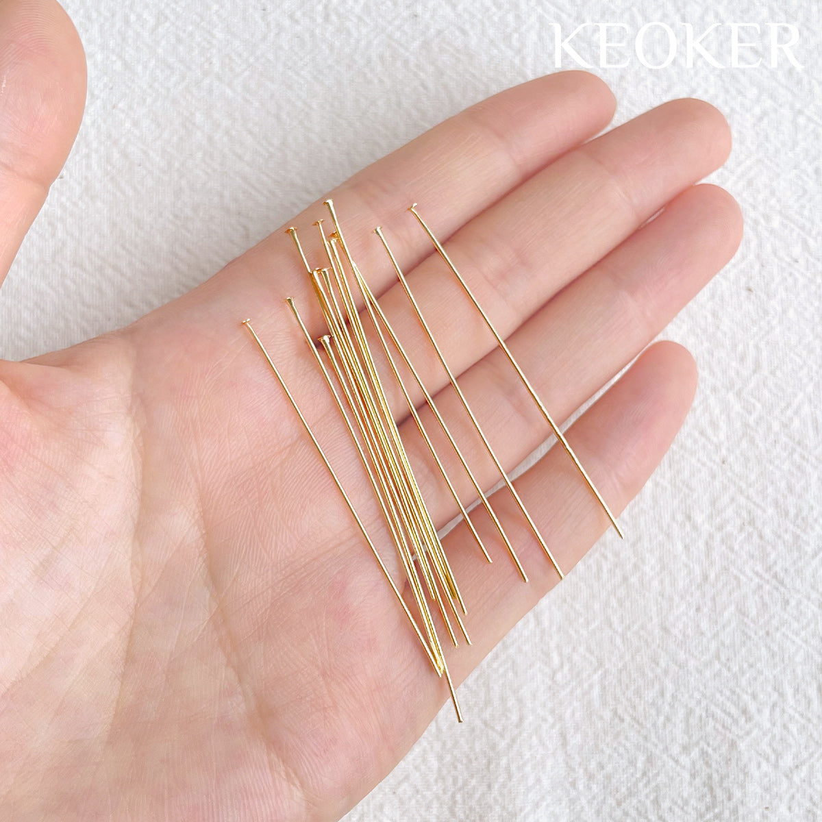 KEOKER 14K Gold Filled Flat Head Pins (50pcs)