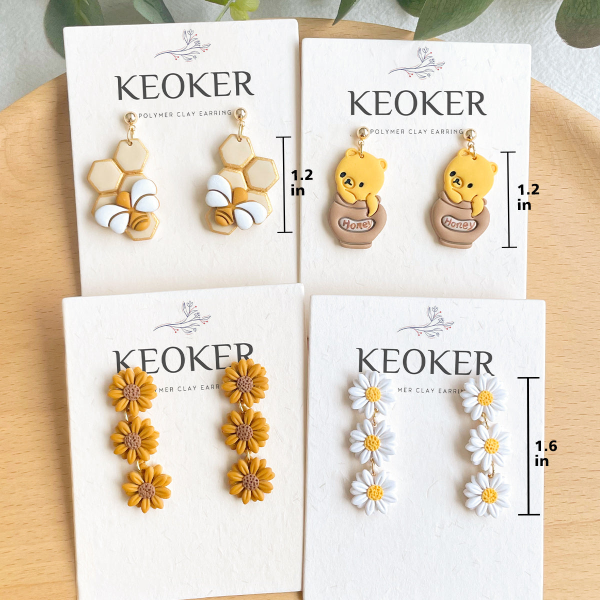 Pendientes de arcilla polimérica de primavera KEOKER