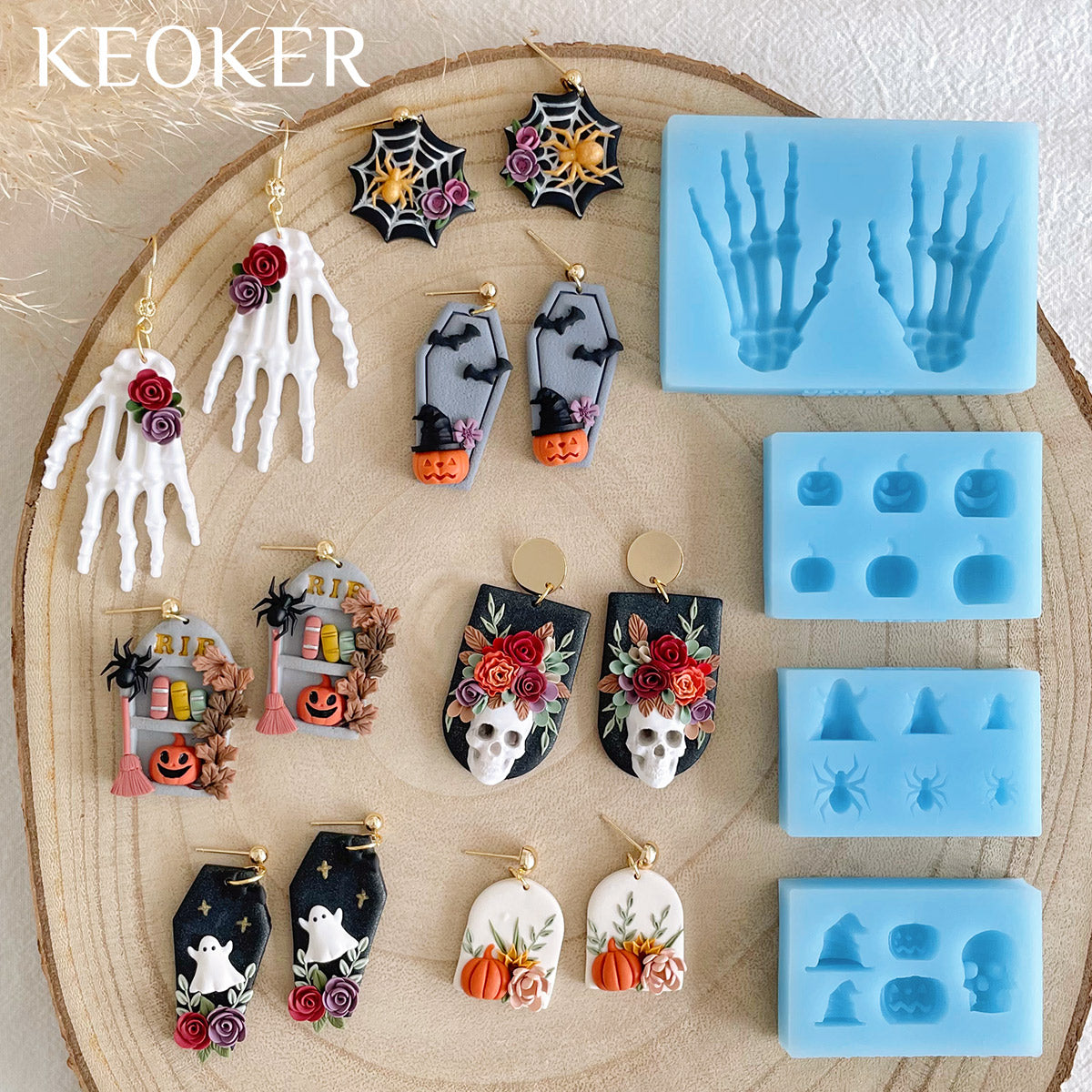 KEOKER Halloween Polymer Clay Molds (1 mold)