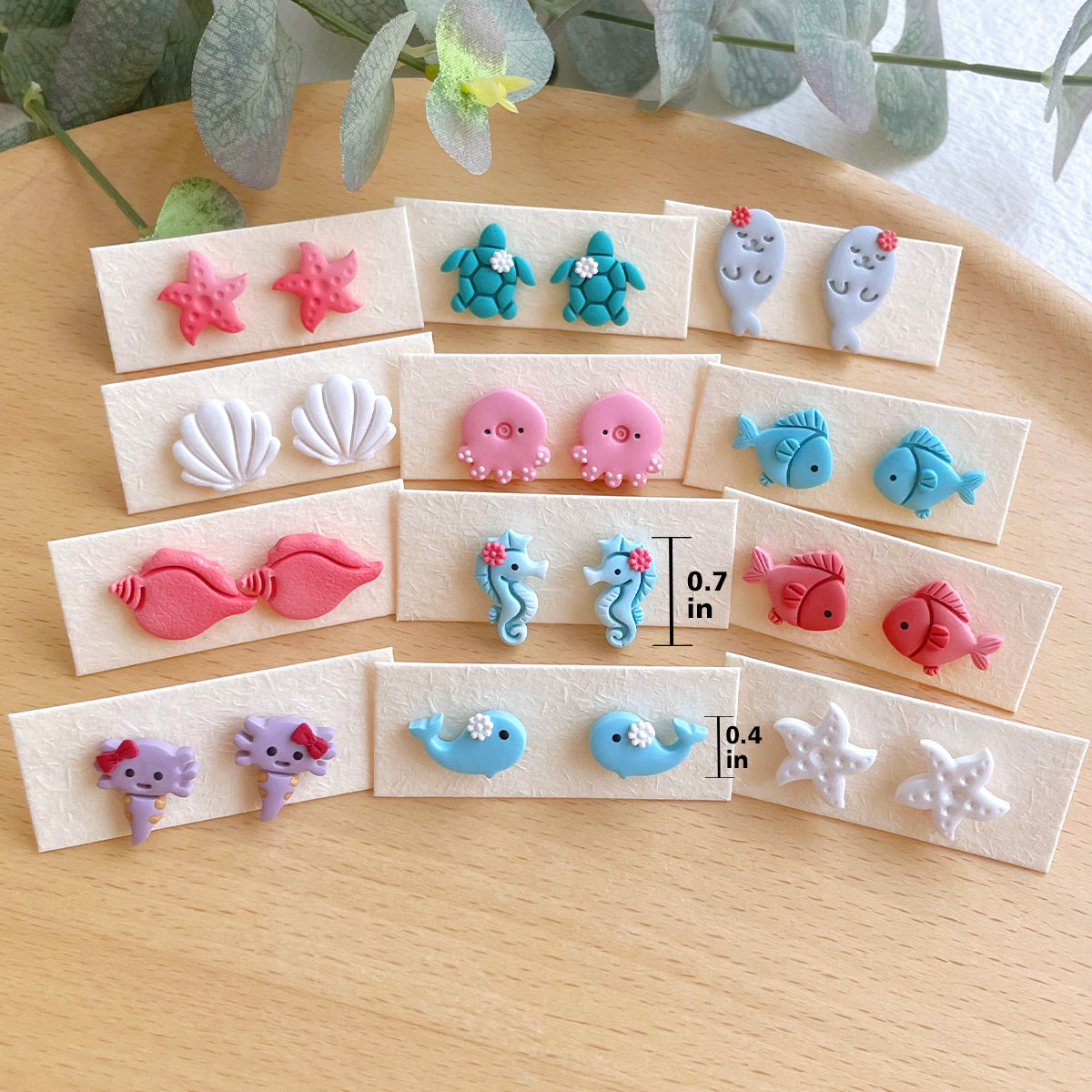 KEOKER Ocean Animal Clay Earrings