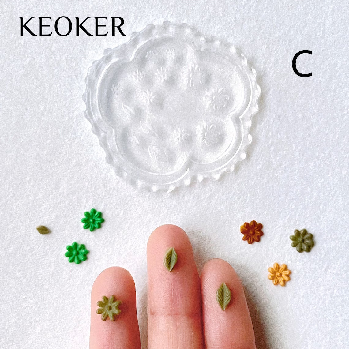 Moldes de arcilla polimérica con forma de mini flores de KEOKER (4 piezas)