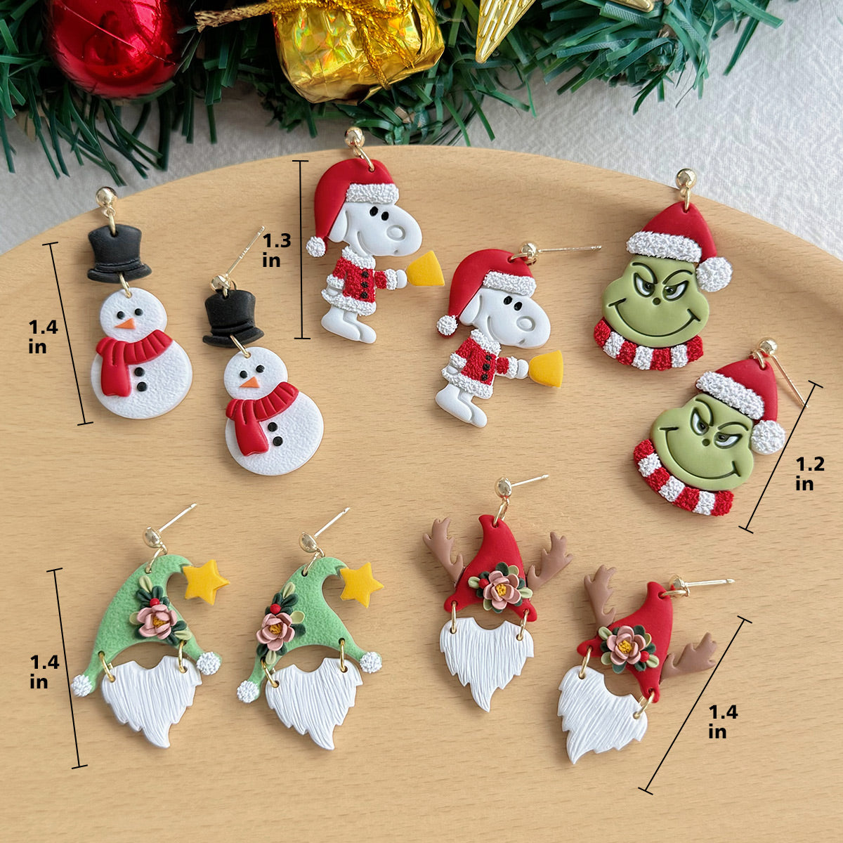 KEOKER Christmas Polymer Clay Earrings