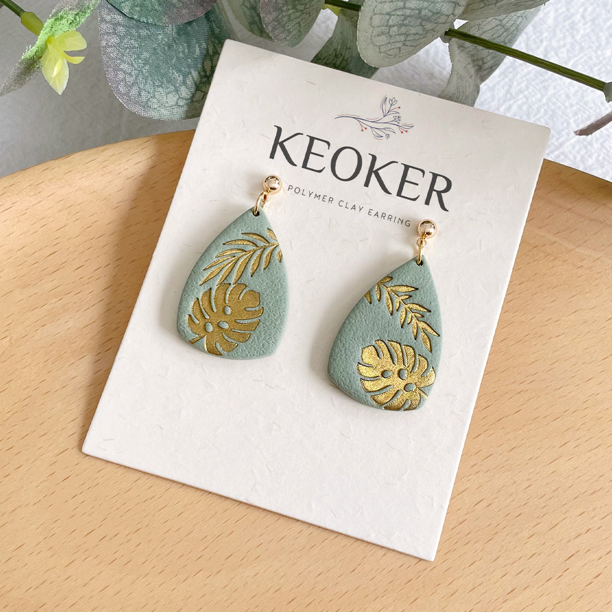 KEOKER Floral Polymer Clay Earrings