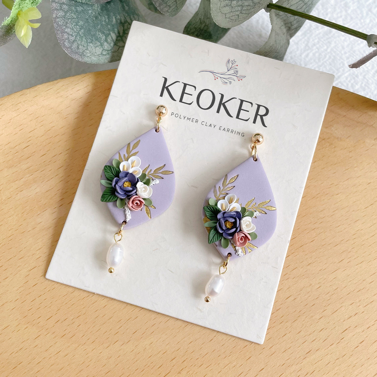 KEOKER Floral Polymer Clay Earrings