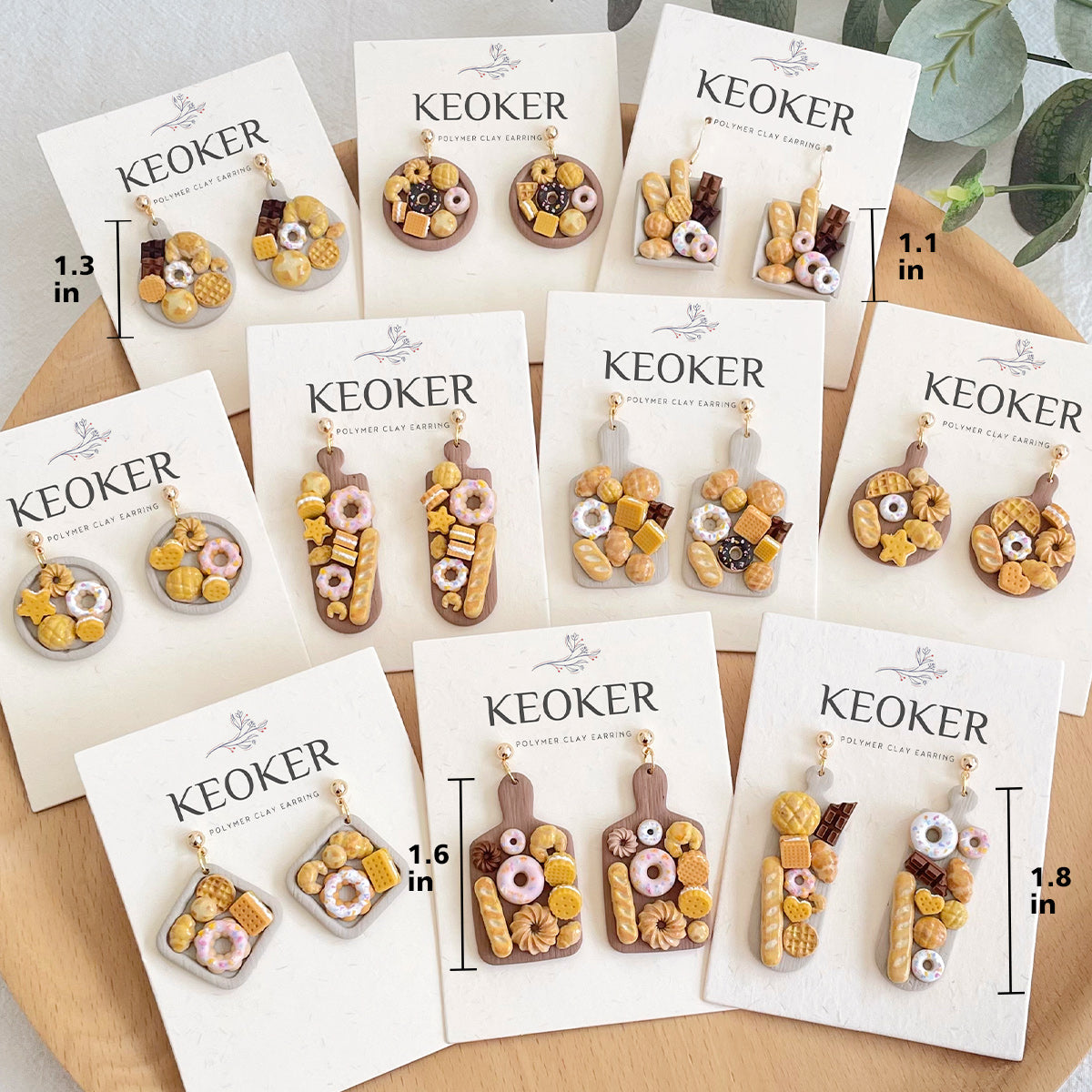 KEOKER Dessert & Bread Polymer Clay Earrings