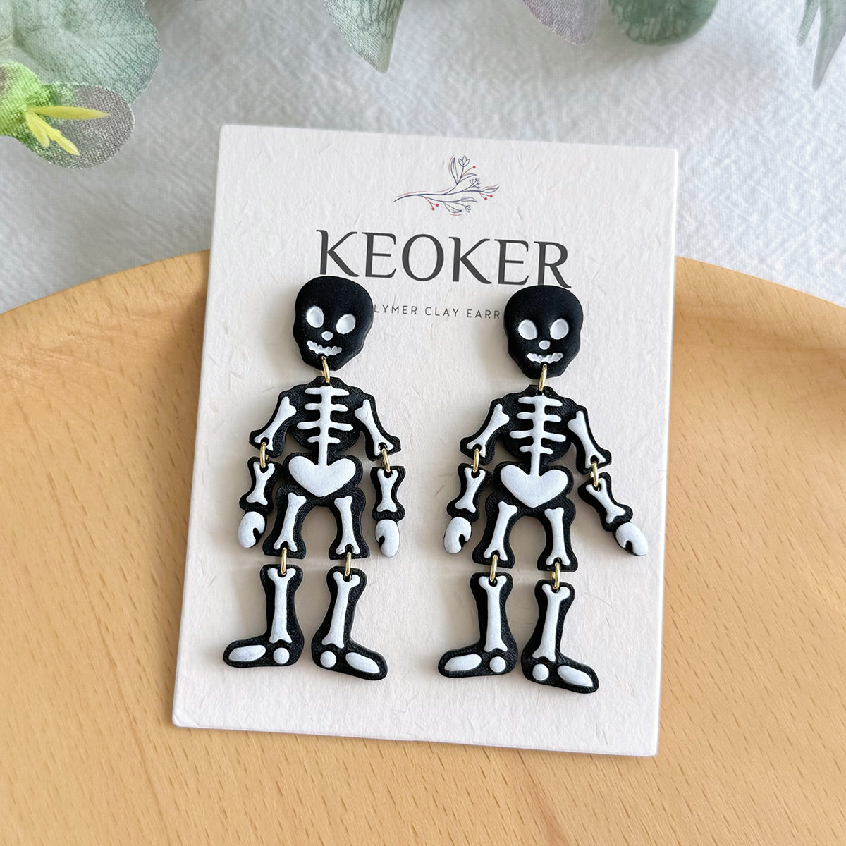 KEOKER SkeletonPolymer Clay Earrings