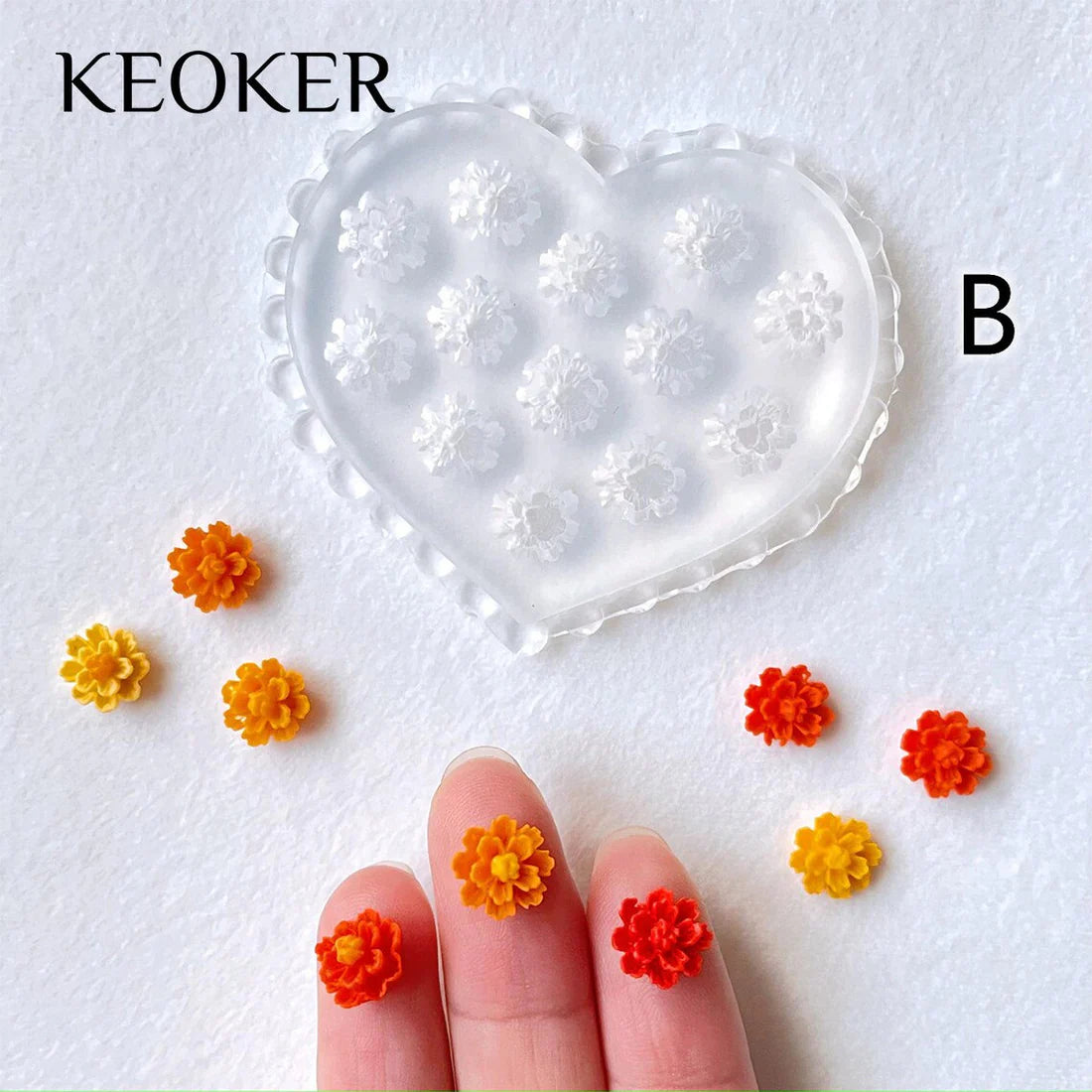 Moldes de arcilla polimérica con forma de mini flores de KEOKER (4 piezas) 