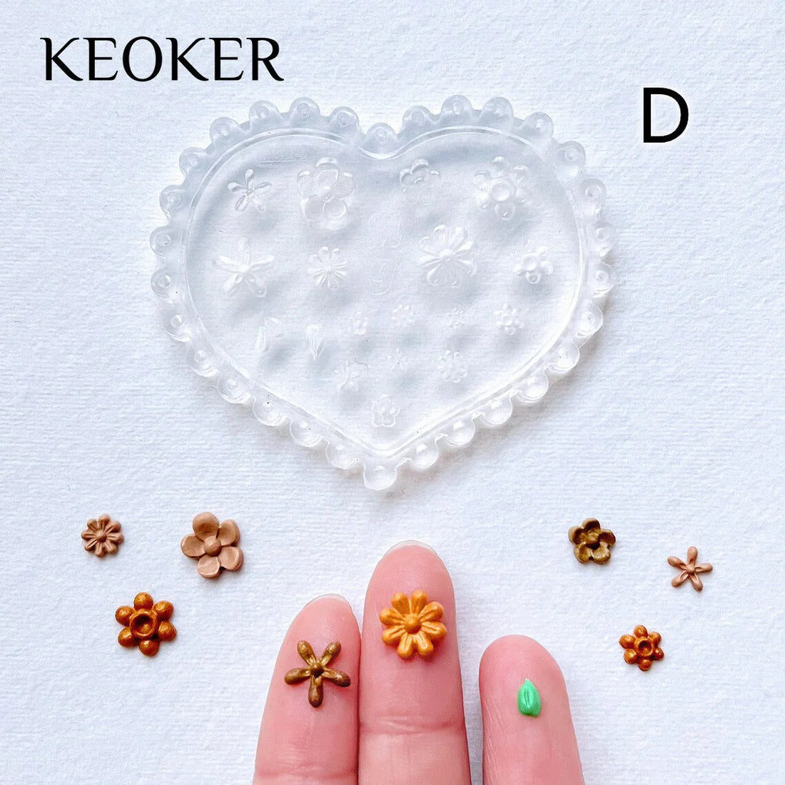 Moldes de arcilla polimérica con forma de mini flores de KEOKER (4 piezas) 