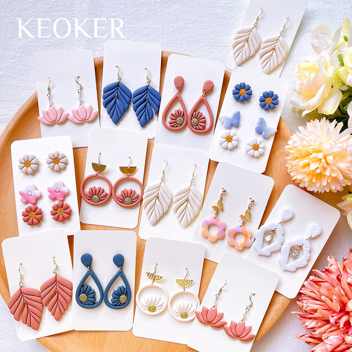 KEOKER Spring Floral Polymer Clay Cutters(10 Shapes)