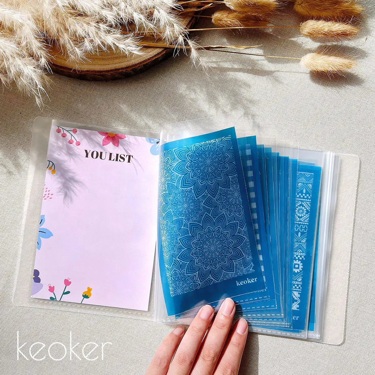 KEOKER Folder Book with Plastic Sleeves