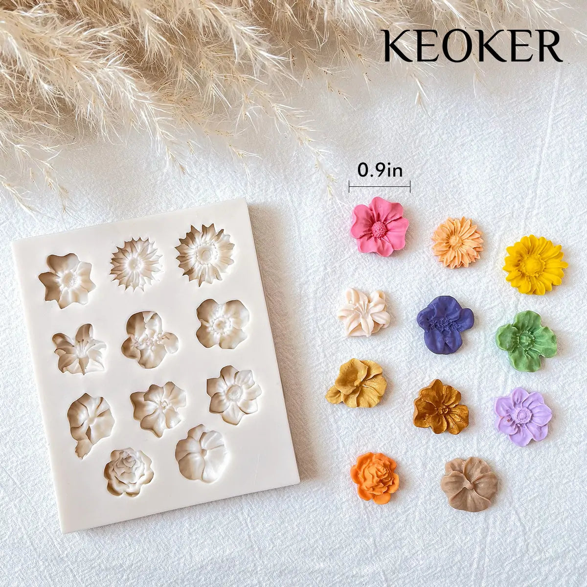 KEOKER Flower Polymer Clay Molds(Medium Flower)