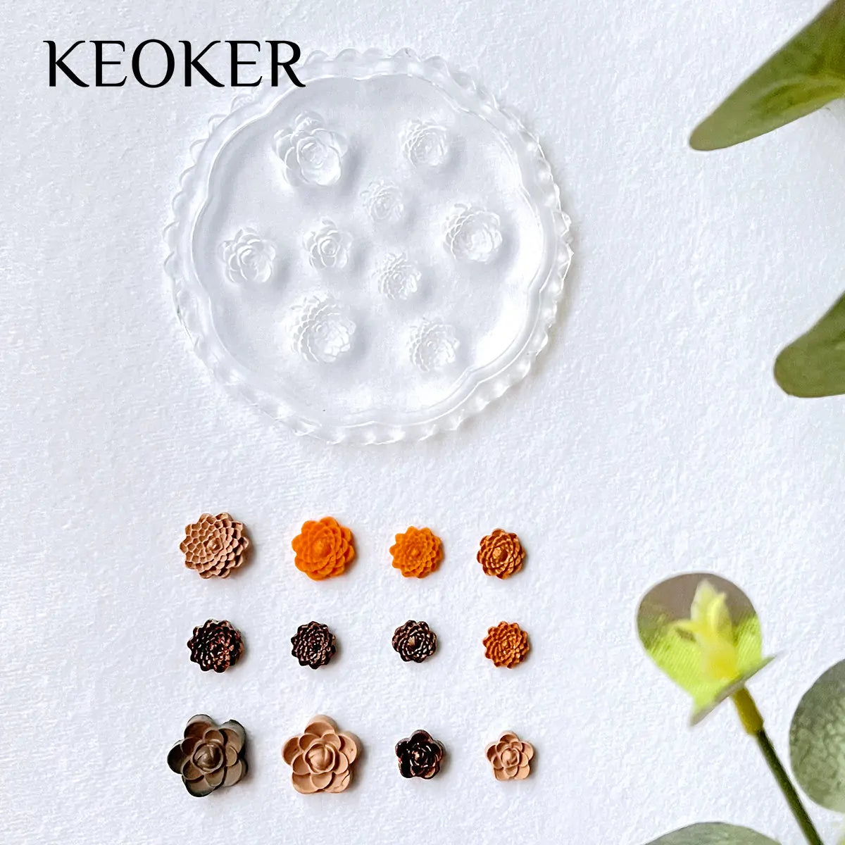 KEOKER Mini Flower Polymer Clay Molds(4 Pcs)