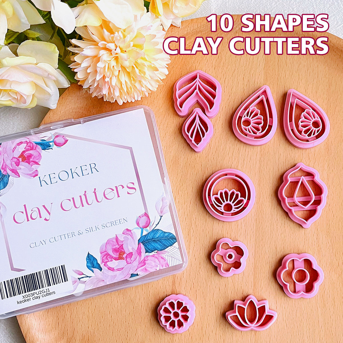 KEOKER Spring Floral Polymer Clay Cutters(10 Shapes)