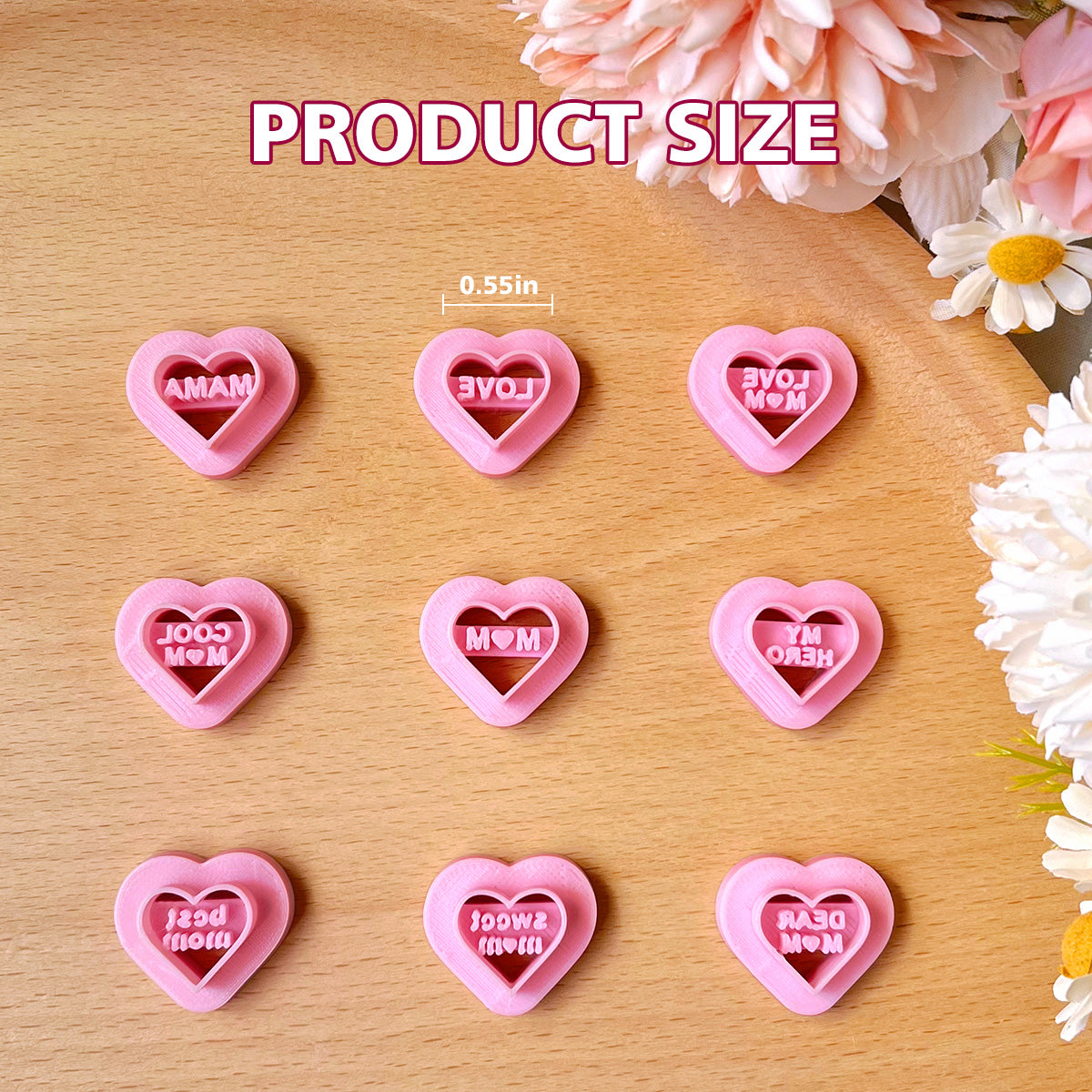 KEOKER Mom Heart Polymer Clay Cutters(9 Shapes)