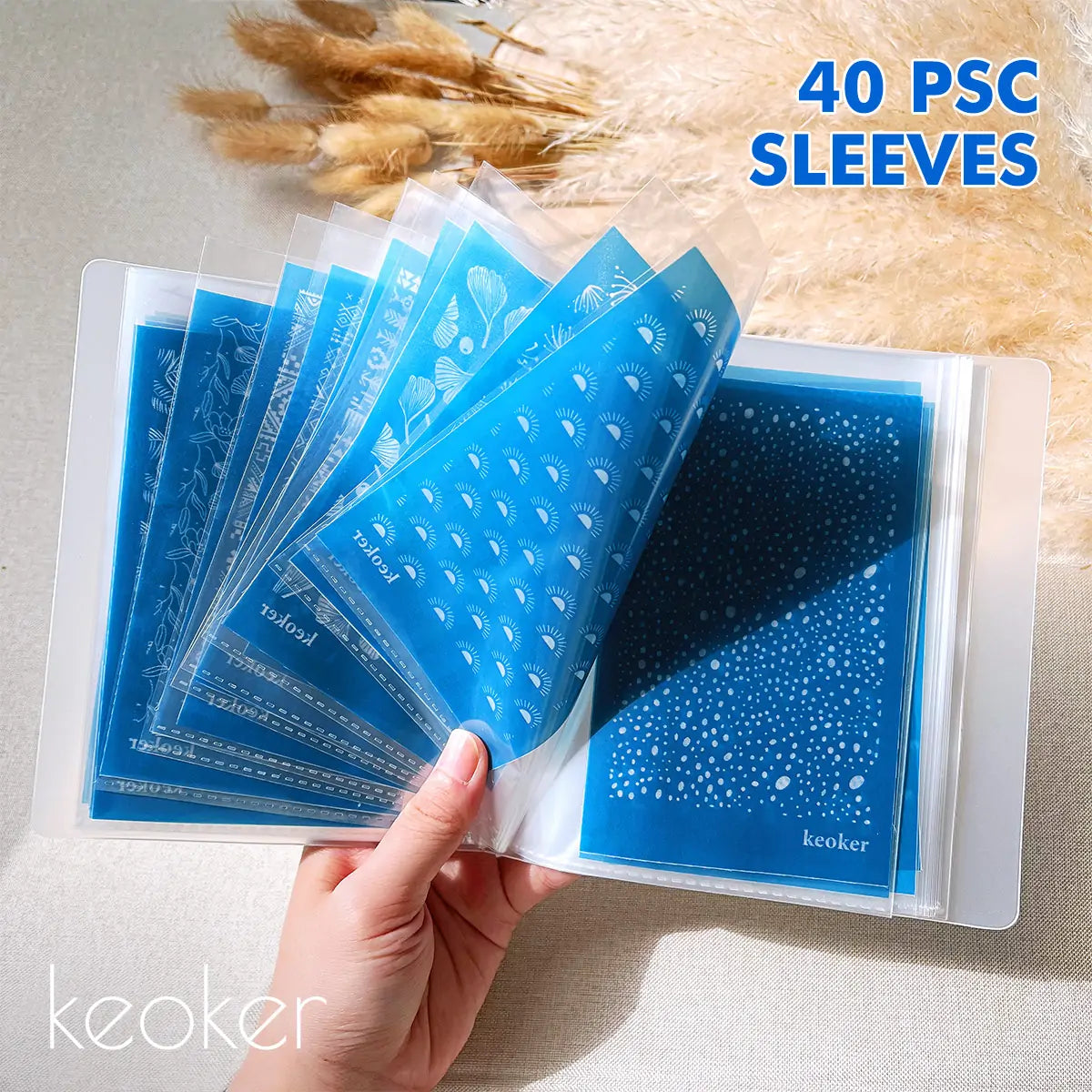 KEOKER Folder Book with Plastic Sleeves