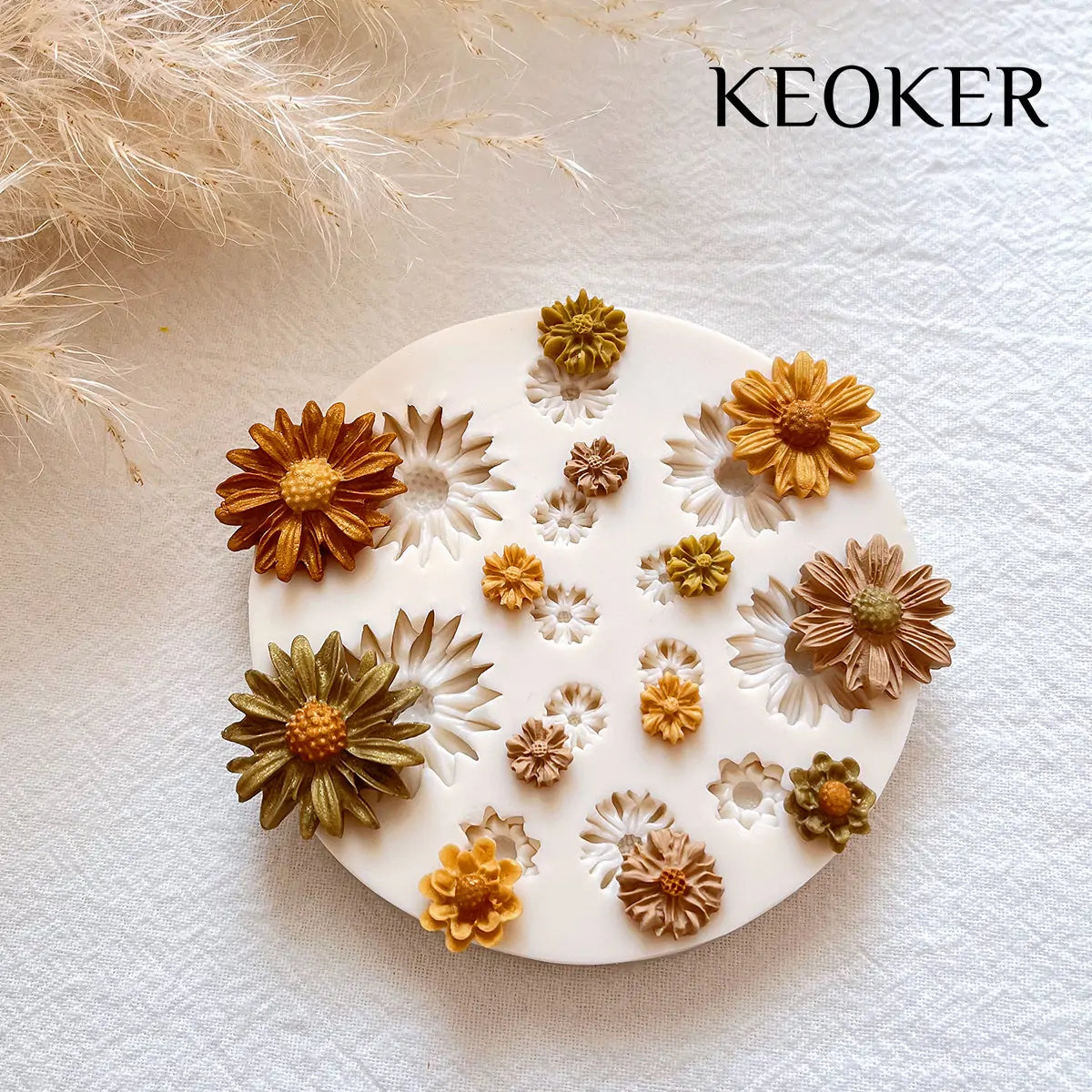 KEOKER Polymer Clay Molds - 12 Pcs Floral Polymer Clay Molds for Jewelry  Making, Mini Clay Molds, Polymer Clay Molds for Polymer Clay Earrings