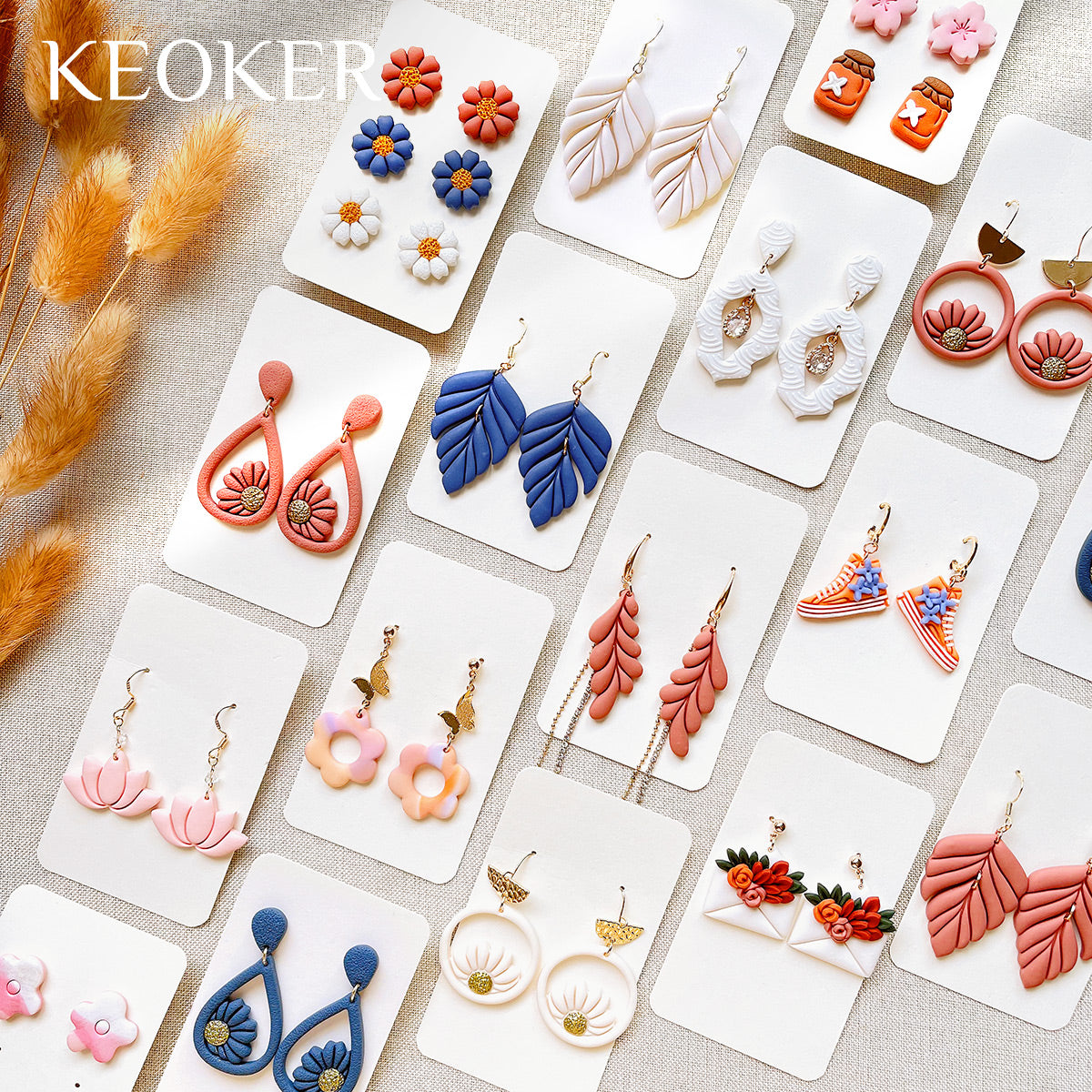 KEOKER Spring Floral Polymer Clay Cutters(10 Shapes)