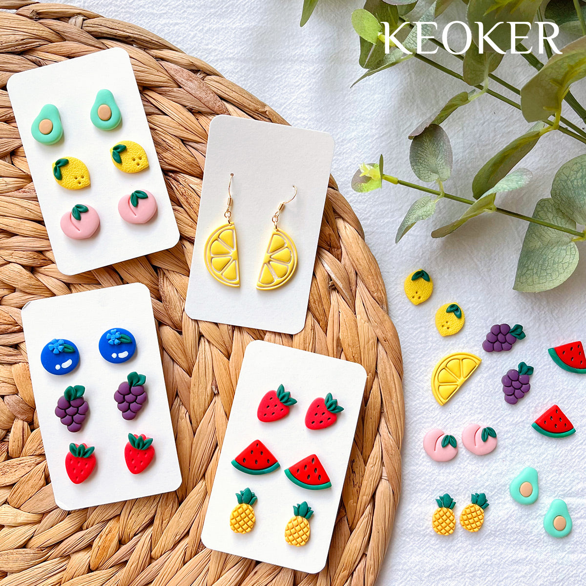 KEOKER Polymer Clay Cutters for Earrings, Spring Floral Clay Cutters,  Polymer Clay Cutters for Earrings Jewelry Making, 20 Shapes Flower Clay  Earrings