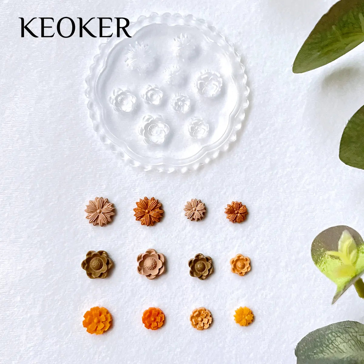 KEOKER Mini Flower Polymer Clay Molds(4 Pcs)