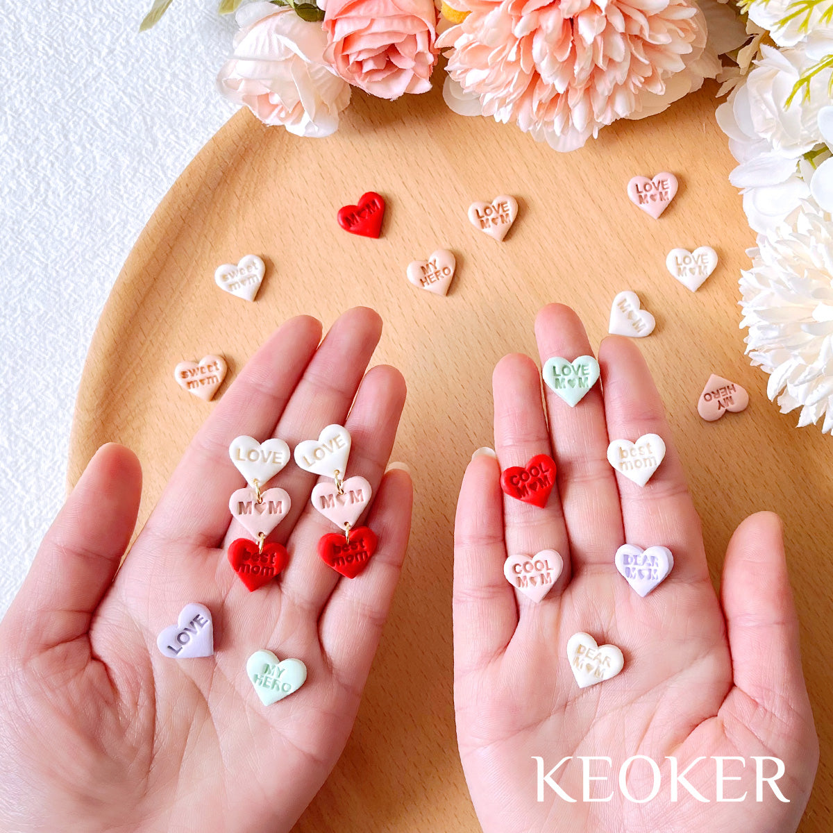 KEOKER Mom Heart Polymer Clay Cutters(9 Shapes)