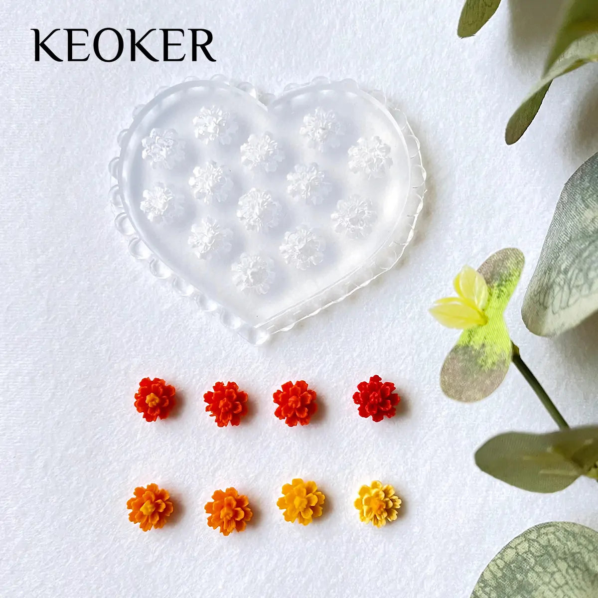 KEOKER Mini Flower Polymer Clay Molds(4 Pcs)