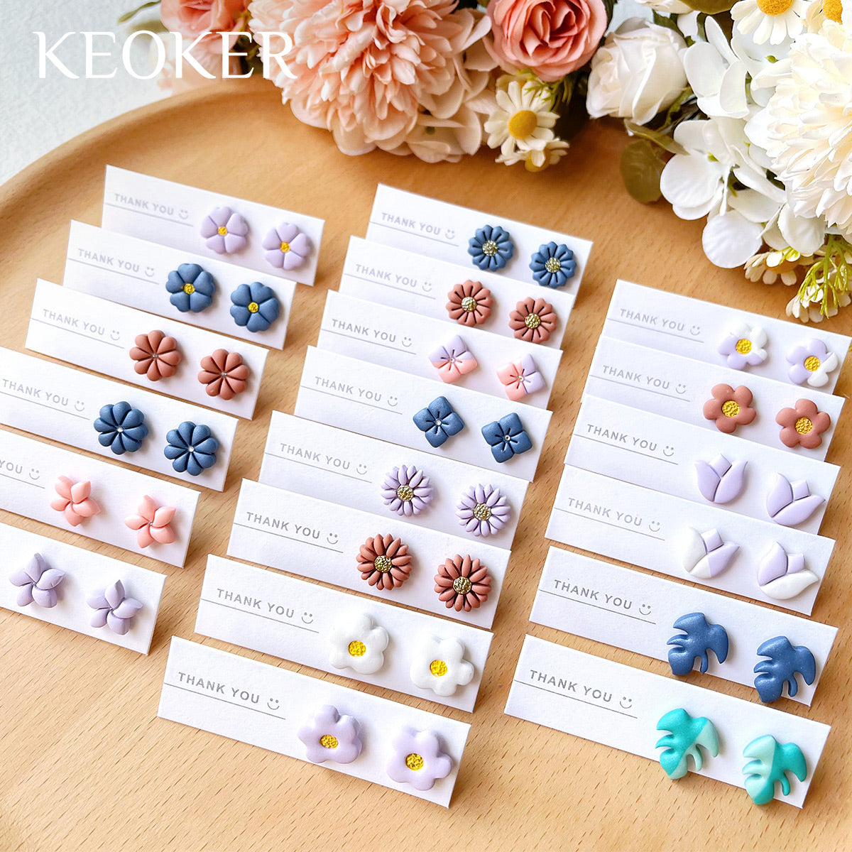 KEOKER Floral Clay Earrings Cutters(10 Shapes)